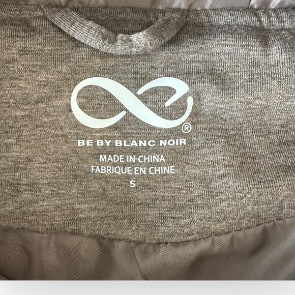 Be by Blanc Noir Women's Jersey Puffer Vest S Heathered Brown Quilted Hooded - Picture 5 of 8